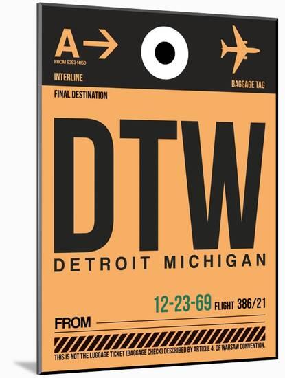DTW Detroit Luggage Tag 1-NaxArt-Mounted Art Print