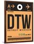 DTW Detroit Luggage Tag 1-NaxArt-Framed Art Print