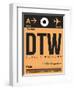 DTW Detroit Luggage Tag 1-NaxArt-Framed Art Print