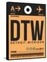 DTW Detroit Luggage Tag 1-NaxArt-Framed Stretched Canvas