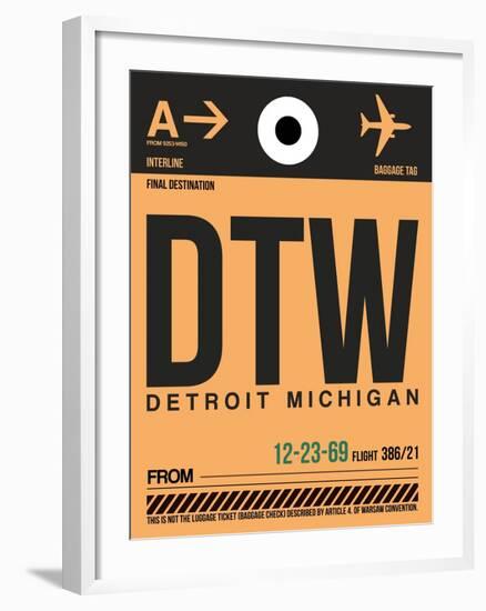 DTW Detroit Luggage Tag 1-NaxArt-Framed Art Print