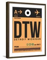 DTW Detroit Luggage Tag 1-NaxArt-Framed Art Print