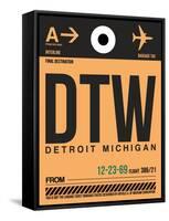 DTW Detroit Luggage Tag 1-NaxArt-Framed Stretched Canvas