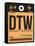 DTW Detroit Luggage Tag 1-NaxArt-Framed Stretched Canvas