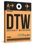 DTW Detroit Luggage Tag 1-NaxArt-Stretched Canvas