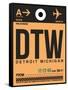 DTW Detroit Luggage Tag 1-NaxArt-Framed Stretched Canvas