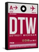 DTW Detroit Luggage Tag 1-NaxArt-Framed Stretched Canvas