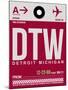 DTW Detroit Luggage Tag 1-NaxArt-Mounted Art Print