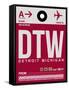 DTW Detroit Luggage Tag 1-NaxArt-Framed Stretched Canvas
