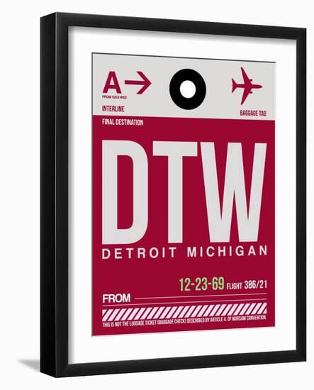 DTW Detroit Luggage Tag 1-NaxArt-Framed Art Print