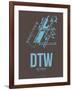 Dtw Detroit Poster 1-NaxArt-Framed Art Print