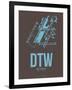 Dtw Detroit Poster 1-NaxArt-Framed Art Print