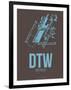 Dtw Detroit Poster 1-NaxArt-Framed Art Print