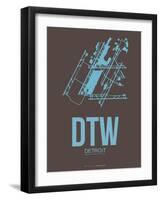 Dtw Detroit Poster 1-NaxArt-Framed Art Print