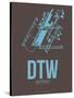 Dtw Detroit Poster 1-NaxArt-Stretched Canvas