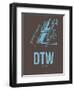 Dtw Detroit Poster 1-NaxArt-Framed Art Print