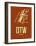 Dtw Detroit Poster 2-NaxArt-Framed Art Print