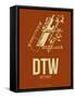 Dtw Detroit Poster 2-NaxArt-Framed Stretched Canvas