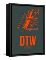 Dtw Detroit Poster 3-NaxArt-Framed Stretched Canvas