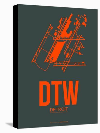 Dtw Detroit Poster 3-NaxArt-Stretched Canvas