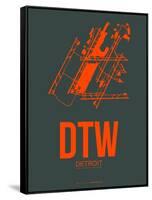 Dtw Detroit Poster 3-NaxArt-Framed Stretched Canvas