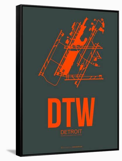 Dtw Detroit Poster 3-NaxArt-Framed Stretched Canvas