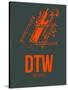 Dtw Detroit Poster 3-NaxArt-Stretched Canvas