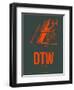 Dtw Detroit Poster 3-NaxArt-Framed Art Print