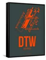 Dtw Detroit Poster 3-NaxArt-Framed Stretched Canvas