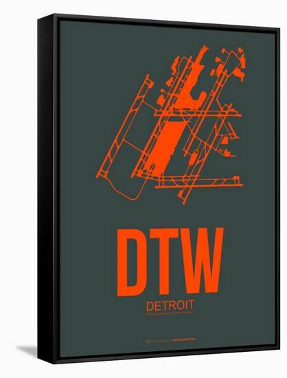 Dtw Detroit Poster 3-NaxArt-Framed Stretched Canvas