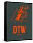 Dtw Detroit Poster 3-NaxArt-Framed Stretched Canvas