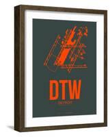 Dtw Detroit Poster 3-NaxArt-Framed Art Print