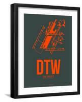 Dtw Detroit Poster 3-NaxArt-Framed Art Print