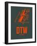 Dtw Detroit Poster 3-NaxArt-Framed Art Print