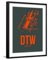 Dtw Detroit Poster 3-NaxArt-Framed Art Print