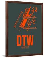 Dtw Detroit Poster 3-NaxArt-Framed Art Print