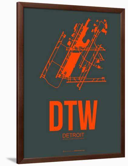 Dtw Detroit Poster 3-NaxArt-Framed Art Print