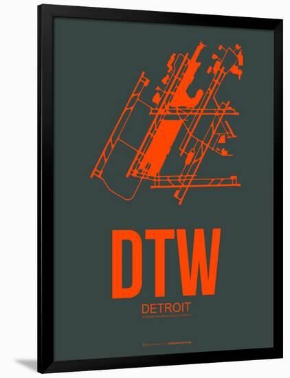 Dtw Detroit Poster 3-NaxArt-Framed Art Print