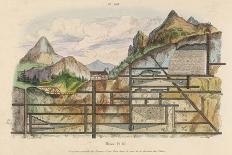 Cross-Section of a Coal Mine Showing All the Underground Chambers and Tunnels-Du Casse-Mounted Art Print