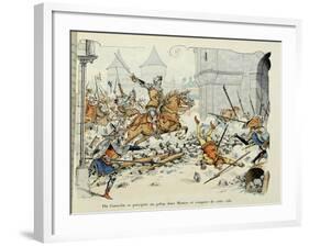 Du Guesclin Gallops Through Town During the Capture of Mantes-Paul de Semant-Framed Art Print