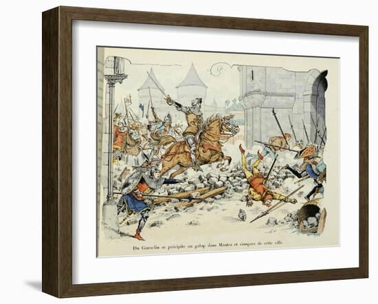 Du Guesclin Gallops Through Town During the Capture of Mantes-Paul de Semant-Framed Art Print