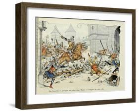 Du Guesclin Gallops Through Town During the Capture of Mantes-Paul de Semant-Framed Art Print