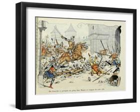 Du Guesclin Gallops Through Town During the Capture of Mantes-Paul de Semant-Framed Art Print