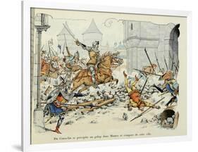 Du Guesclin Gallops Through Town During the Capture of Mantes-Paul de Semant-Framed Art Print