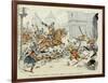 Du Guesclin Gallops Through Town During the Capture of Mantes-Paul de Semant-Framed Art Print