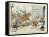 Du Guesclin Gallops Through Town During the Capture of Mantes-Paul de Semant-Framed Stretched Canvas