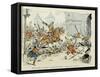 Du Guesclin Gallops Through Town During the Capture of Mantes-Paul de Semant-Framed Stretched Canvas