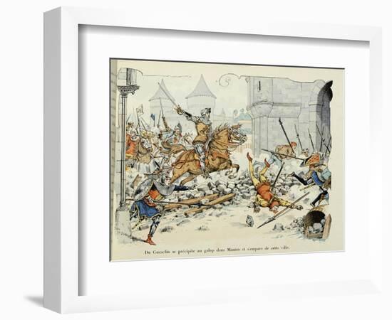 Du Guesclin Gallops Through Town During the Capture of Mantes-Paul de Semant-Framed Art Print