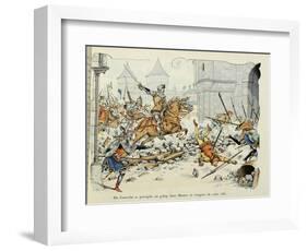 Du Guesclin Gallops Through Town During the Capture of Mantes-Paul de Semant-Framed Art Print