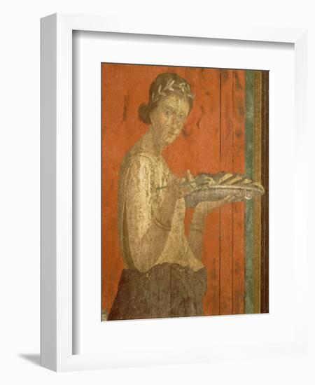 Du triclinium (chambre) de la villa des Mystères à Pompéi. Dionysos enfant-null-Framed Giclee Print